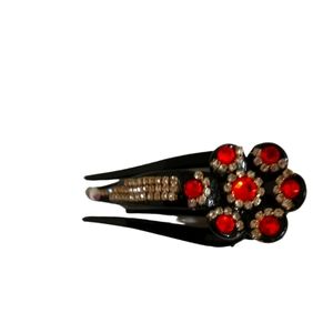 Red crystal hair clip
